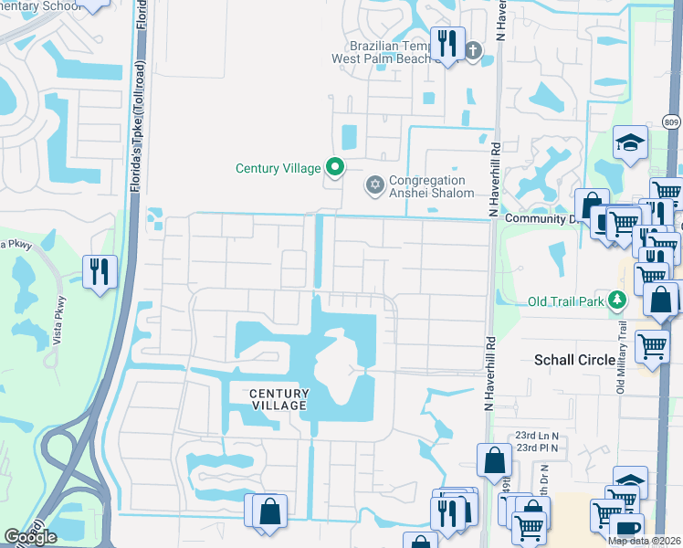 map of restaurants, bars, coffee shops, grocery stores, and more near 155 Sheffield G in West Palm Beach