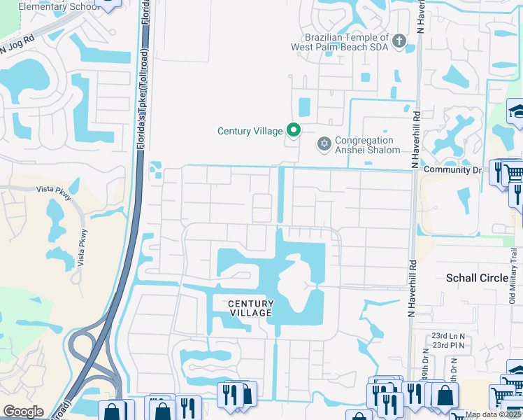 map of restaurants, bars, coffee shops, grocery stores, and more near 105 Oxford 400 in Royal Palm Beach