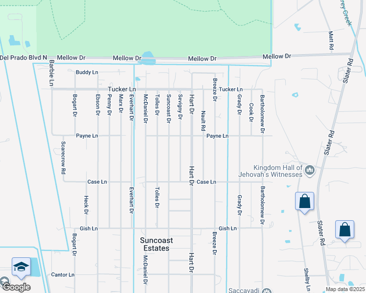map of restaurants, bars, coffee shops, grocery stores, and more near 8269 Sevigny Drive in North Fort Myers