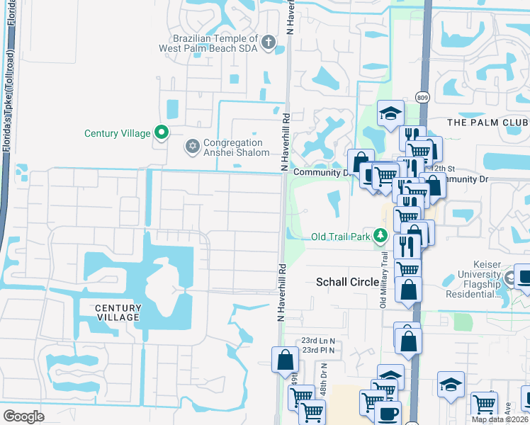 map of restaurants, bars, coffee shops, grocery stores, and more near 151 Norwich G in West Palm Beach