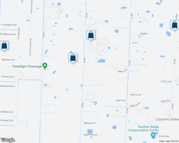 map of restaurants, bars, coffee shops, grocery stores, and more near 2880 B Road in Loxahatchee