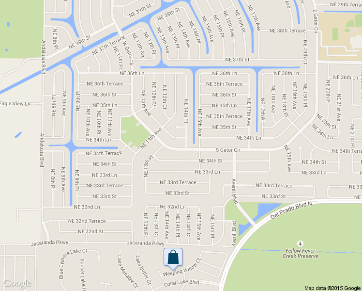 map of restaurants, bars, coffee shops, grocery stores, and more near 1337 South Gator Circle in Cape Coral