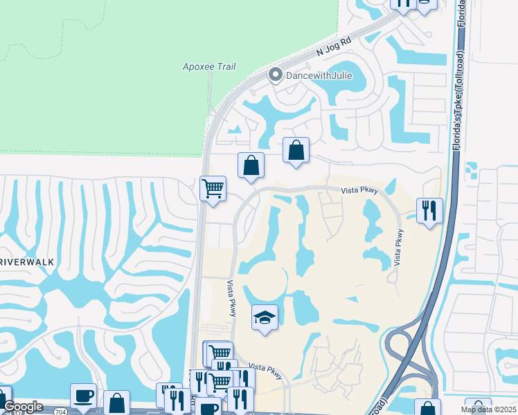 map of restaurants, bars, coffee shops, grocery stores, and more near 804 Eagle Rock Circle in West Palm Beach
