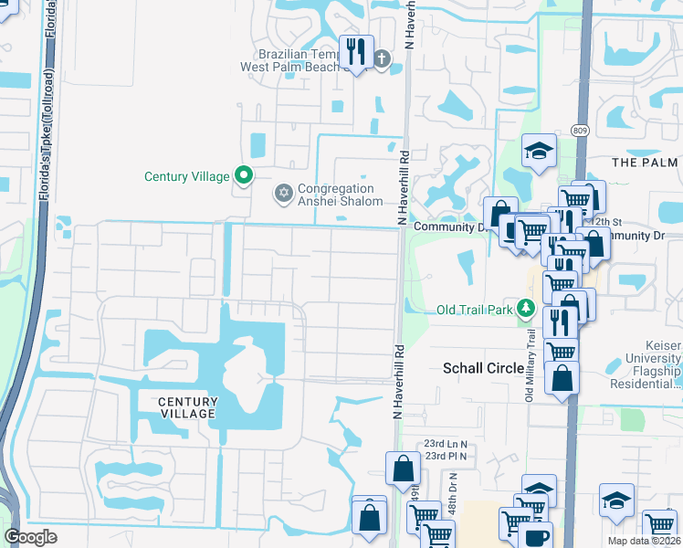 map of restaurants, bars, coffee shops, grocery stores, and more near 87 Norwich D in West Palm Beach