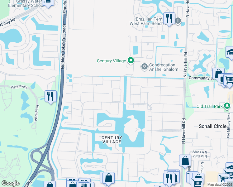 map of restaurants, bars, coffee shops, grocery stores, and more near 116 Oxford 400 in West Palm Beach