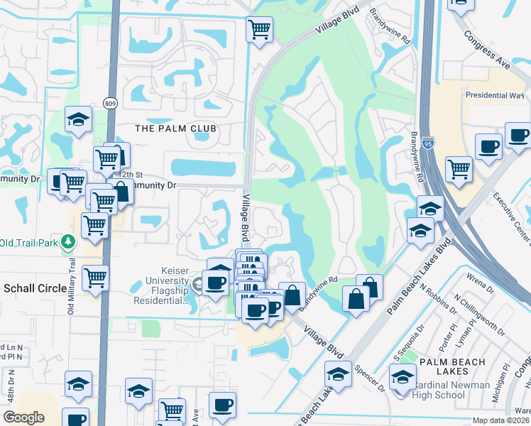 map of restaurants, bars, coffee shops, grocery stores, and more near 18206 Glenmoor Drive in West Palm Beach