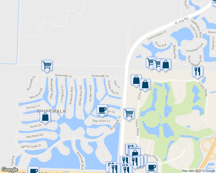 map of restaurants, bars, coffee shops, grocery stores, and more near 7146 Grassy Bay Drive in West Palm Beach