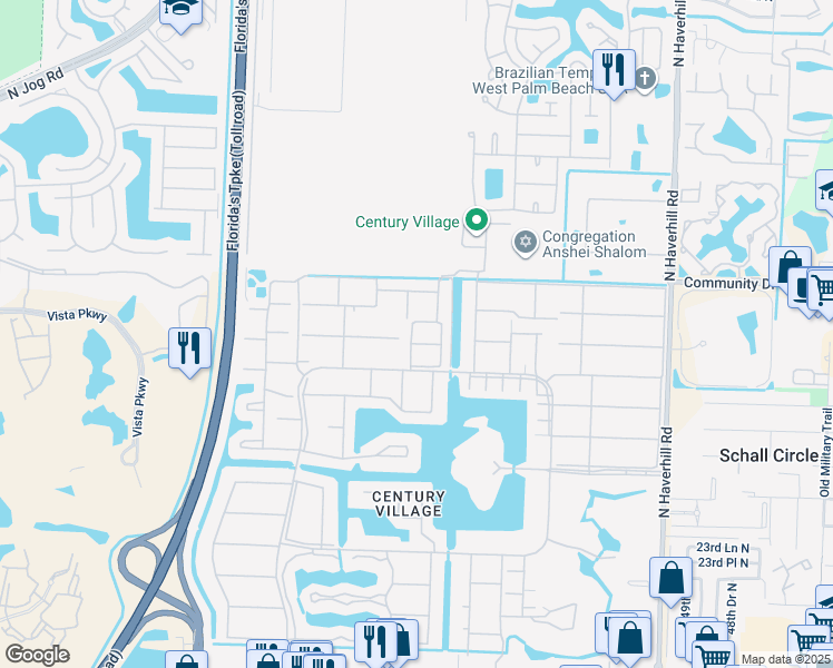 map of restaurants, bars, coffee shops, grocery stores, and more near 105 Oxford 400 in Royal Palm Beach