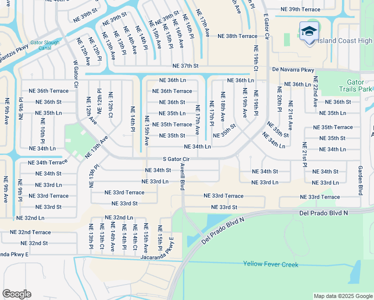 map of restaurants, bars, coffee shops, grocery stores, and more near 1607 South Gator Circle in Cape Coral