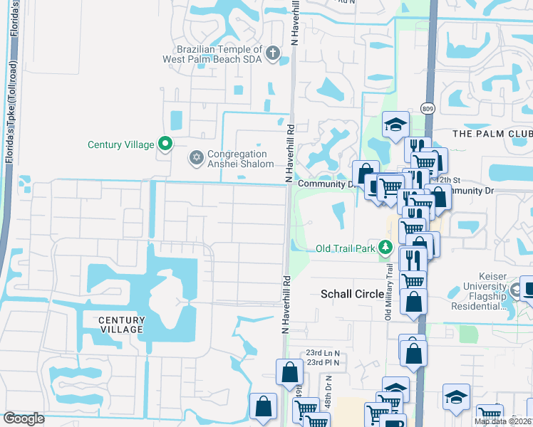 map of restaurants, bars, coffee shops, grocery stores, and more near 151 Norwich G in West Palm Beach