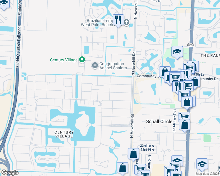 map of restaurants, bars, coffee shops, grocery stores, and more near 182 Coventry H in West Palm Beach