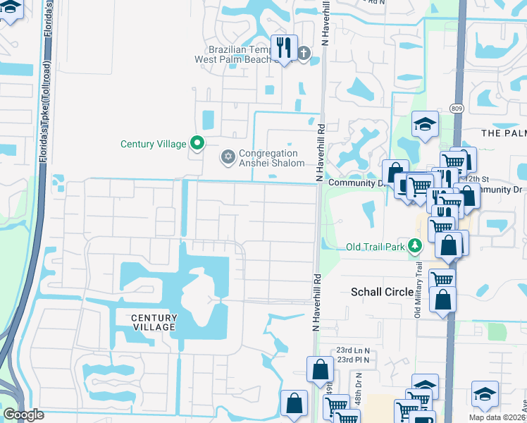 map of restaurants, bars, coffee shops, grocery stores, and more near 182 Coventry H in West Palm Beach
