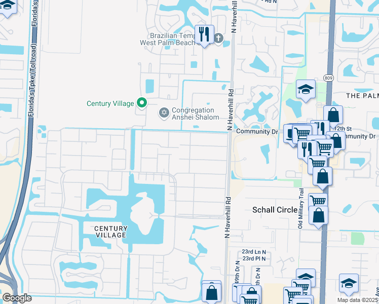 map of restaurants, bars, coffee shops, grocery stores, and more near 182 Coventry H in West Palm Beach