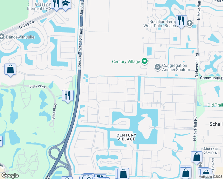 map of restaurants, bars, coffee shops, grocery stores, and more near 98 Cambridge East in West Palm Beach
