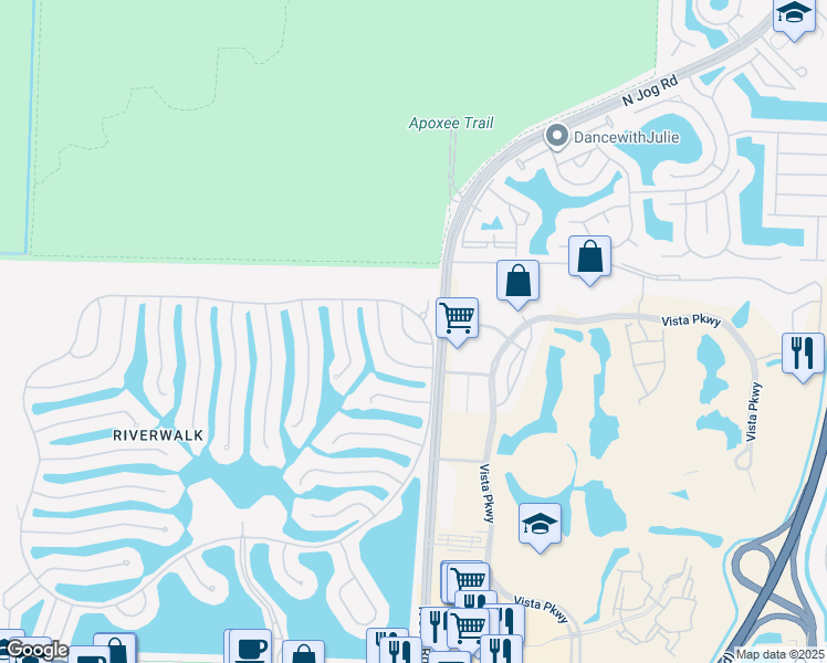 map of restaurants, bars, coffee shops, grocery stores, and more near 7057 Gila Lane in West Palm Beach