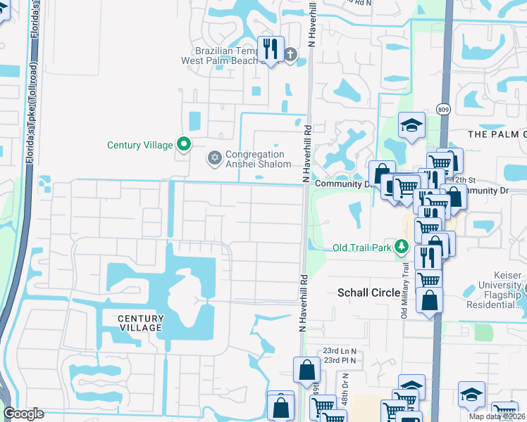 map of restaurants, bars, coffee shops, grocery stores, and more near 87 Norwich D in West Palm Beach