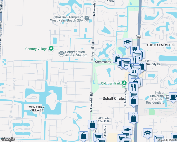 map of restaurants, bars, coffee shops, grocery stores, and more near 151 Norwich G in West Palm Beach