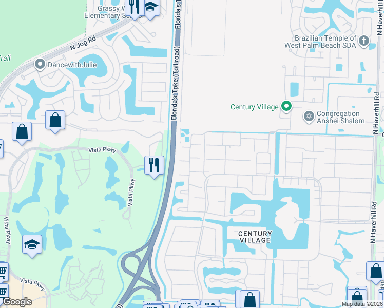 map of restaurants, bars, coffee shops, grocery stores, and more near 10 Sussex A in West Palm Beach