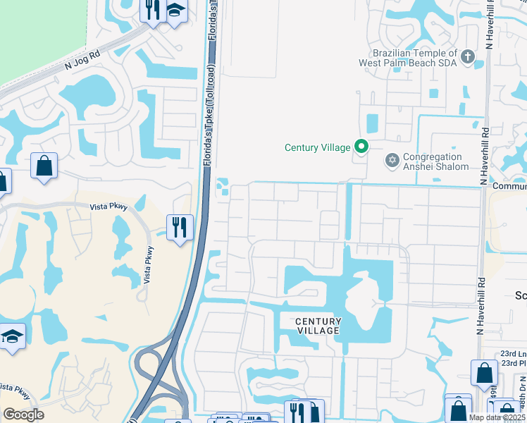 map of restaurants, bars, coffee shops, grocery stores, and more near 229 Sussex L in West Palm Beach