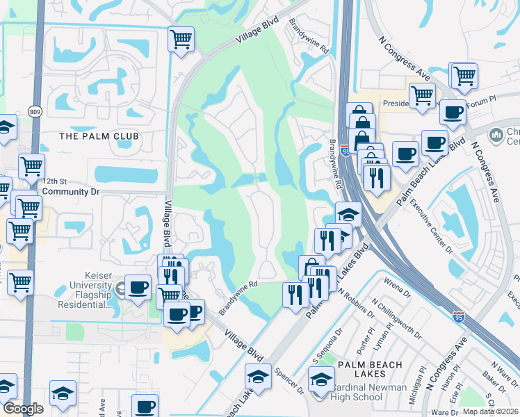 map of restaurants, bars, coffee shops, grocery stores, and more near 1230 Gator Trail in West Palm Beach