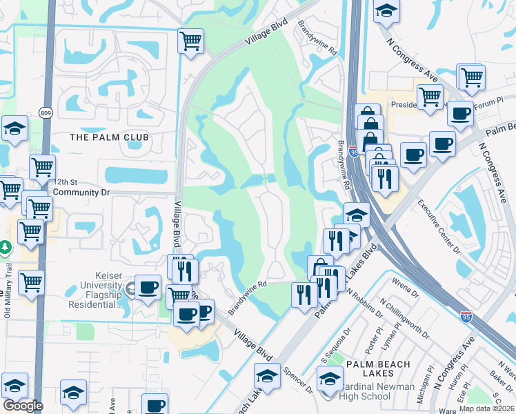 map of restaurants, bars, coffee shops, grocery stores, and more near 1230 Gator Trail in West Palm Beach