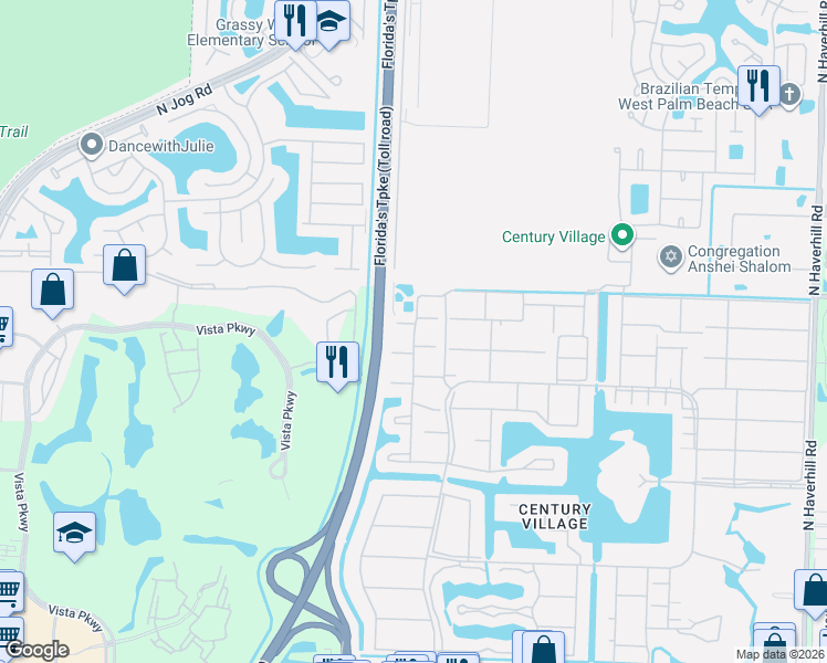 map of restaurants, bars, coffee shops, grocery stores, and more near 144 Sussex H in West Palm Beach