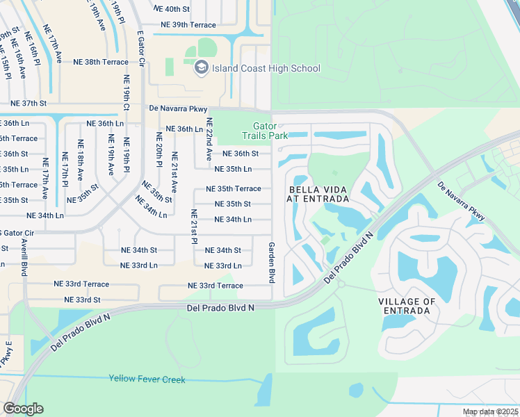 map of restaurants, bars, coffee shops, grocery stores, and more near 2325 Northeast 35th Street in Cape Coral