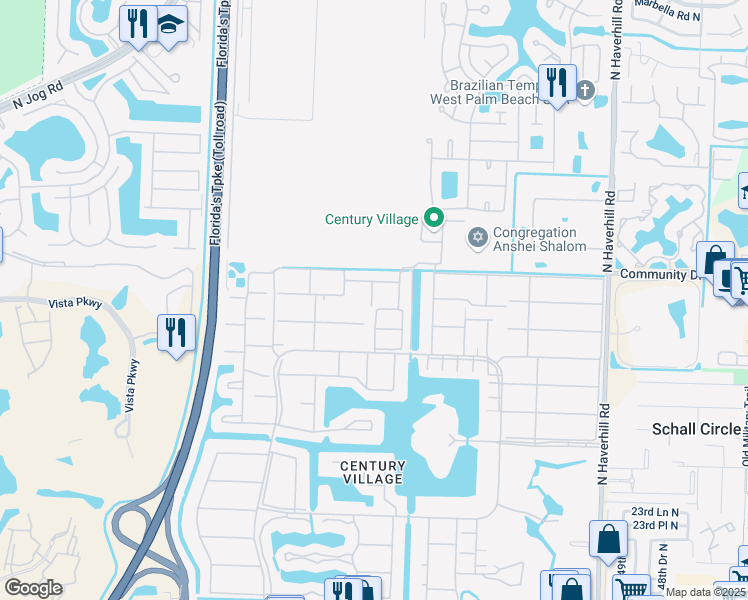 map of restaurants, bars, coffee shops, grocery stores, and more near 138 Dorchester F in West Palm Beach
