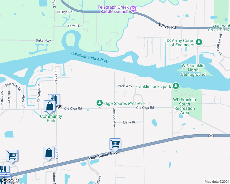 map of restaurants, bars, coffee shops, grocery stores, and more near 1647 Linwood Avenue in Alva