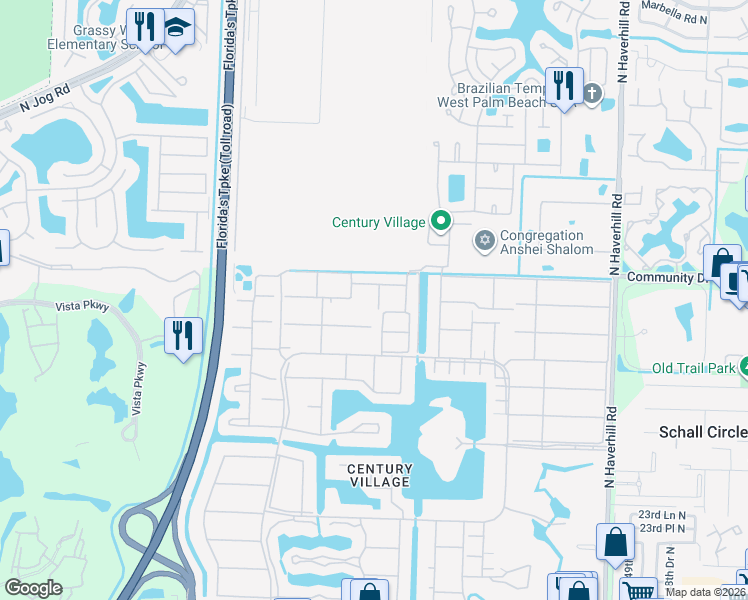 map of restaurants, bars, coffee shops, grocery stores, and more near 110 Dorchester East in West Palm Beach