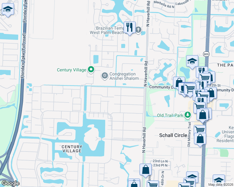 map of restaurants, bars, coffee shops, grocery stores, and more near 102 Coventry E in West Palm Beach