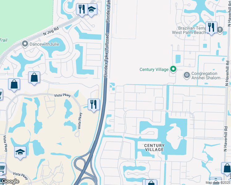 map of restaurants, bars, coffee shops, grocery stores, and more near 144 Sussex H in West Palm Beach