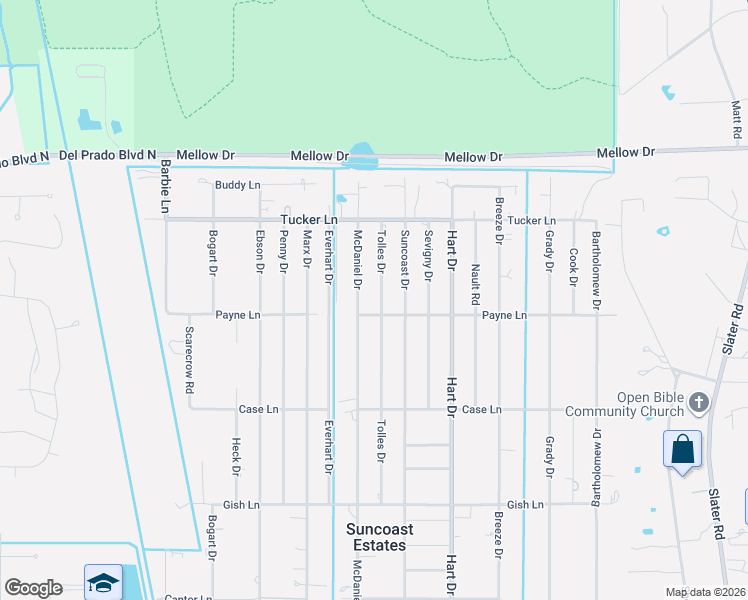map of restaurants, bars, coffee shops, grocery stores, and more near 8325 Tolles Drive in North Fort Myers