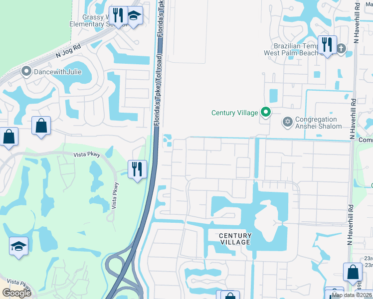 map of restaurants, bars, coffee shops, grocery stores, and more near 179 Canterbury I in West Palm Beach