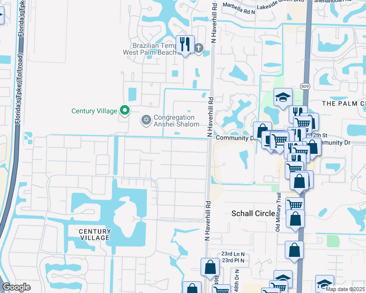 map of restaurants, bars, coffee shops, grocery stores, and more near 2703 Avon Street in West Palm Beach