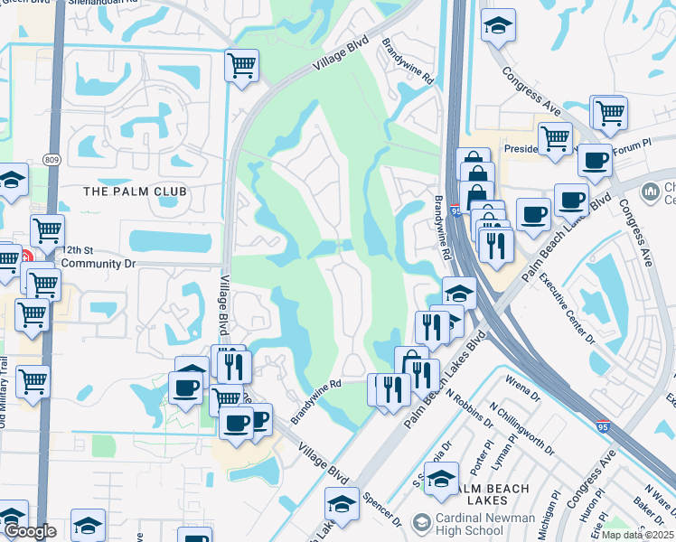 map of restaurants, bars, coffee shops, grocery stores, and more near 1230 Gator Trail in West Palm Beach
