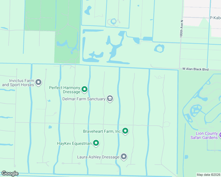 map of restaurants, bars, coffee shops, grocery stores, and more near 2798 Palm Deer Drive in Loxahatchee