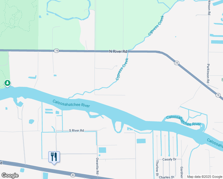map of restaurants, bars, coffee shops, grocery stores, and more near 20151 Cypress Creek Drive in Alva