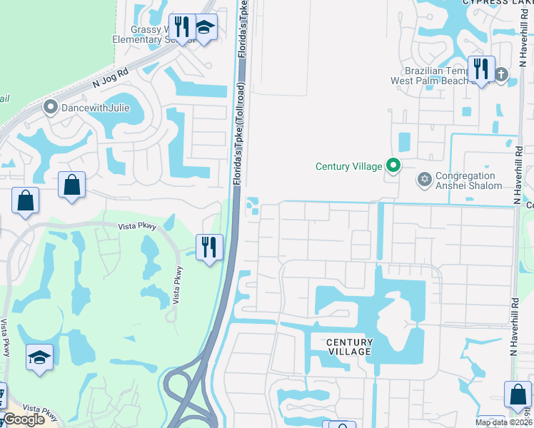 map of restaurants, bars, coffee shops, grocery stores, and more near 144 Sussex H in West Palm Beach