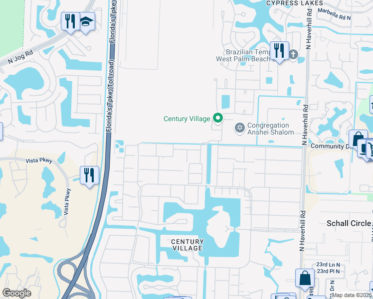 map of restaurants, bars, coffee shops, grocery stores, and more near 138 Dorchester F in West Palm Beach