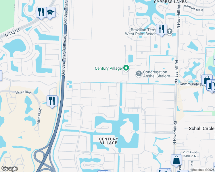 map of restaurants, bars, coffee shops, grocery stores, and more near 138 Dorchester F in West Palm Beach