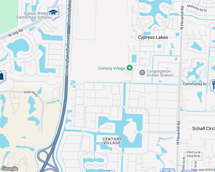 map of restaurants, bars, coffee shops, grocery stores, and more near 95 Cambridge East in West Palm Beach