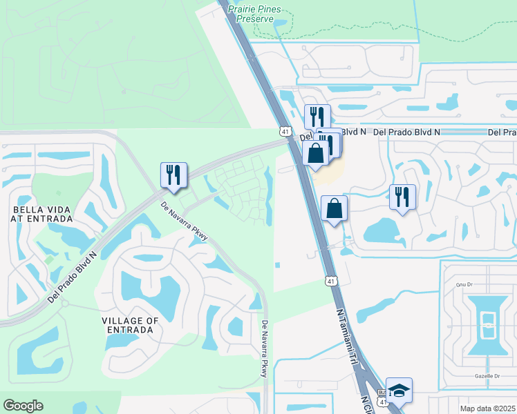 map of restaurants, bars, coffee shops, grocery stores, and more near 3961 Pomodoro Circle in North Fort Myers