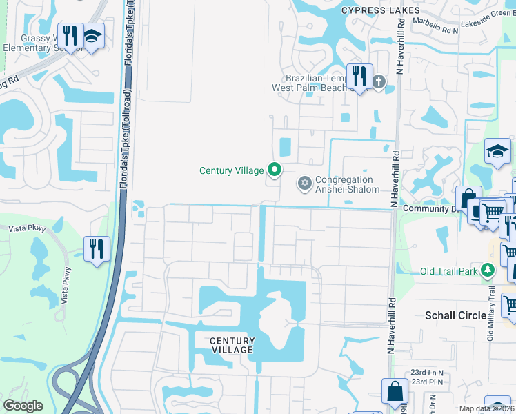 map of restaurants, bars, coffee shops, grocery stores, and more near 24 Sheffield A in West Palm Beach