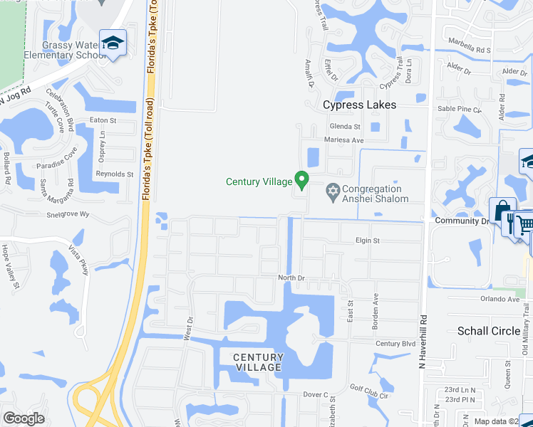 map of restaurants, bars, coffee shops, grocery stores, and more near 99 Sheffield East in West Palm Beach