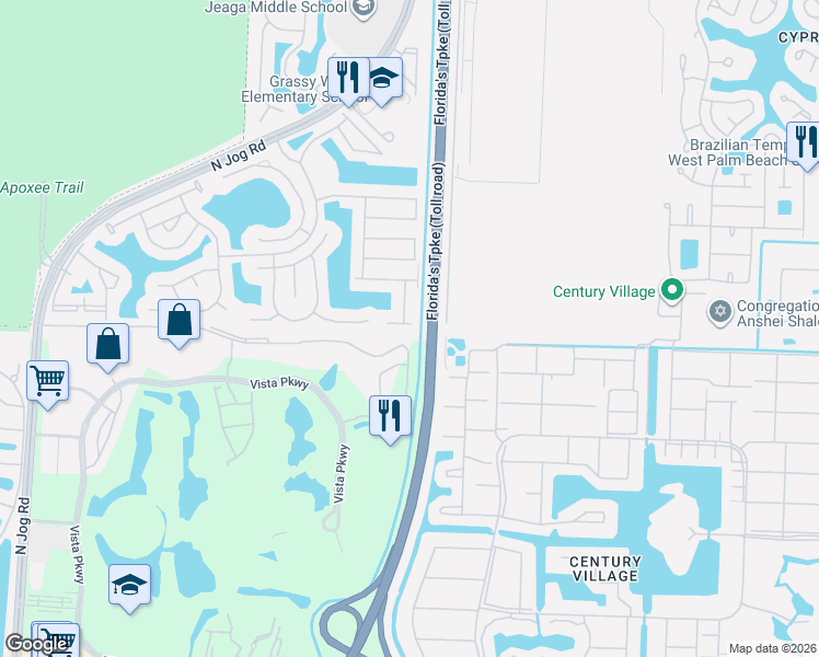 map of restaurants, bars, coffee shops, grocery stores, and more near 6076 Southard Street in West Palm Beach