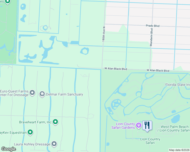 map of restaurants, bars, coffee shops, grocery stores, and more near 2910 Doe Trail in Loxahatchee