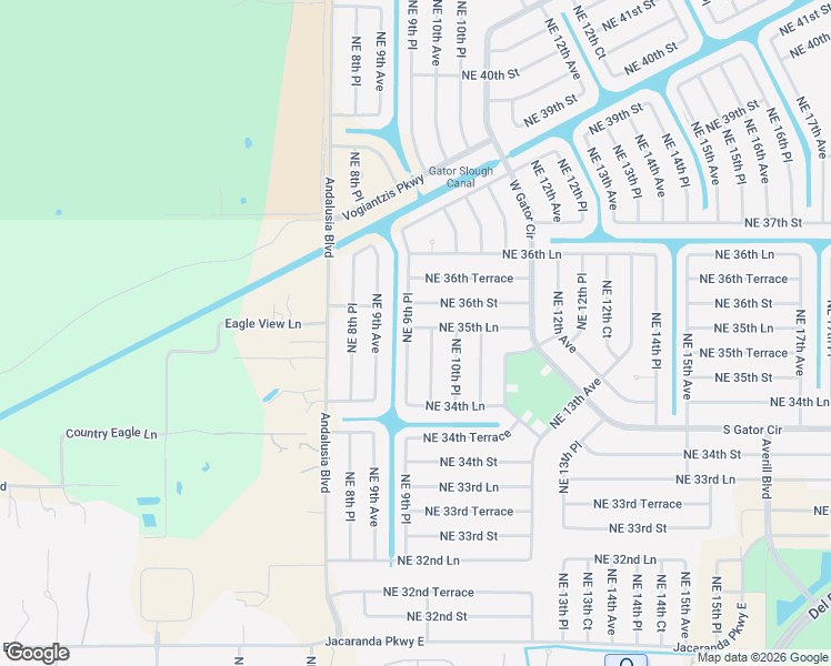 map of restaurants, bars, coffee shops, grocery stores, and more near 3573 Northeast 9th Place in Cape Coral