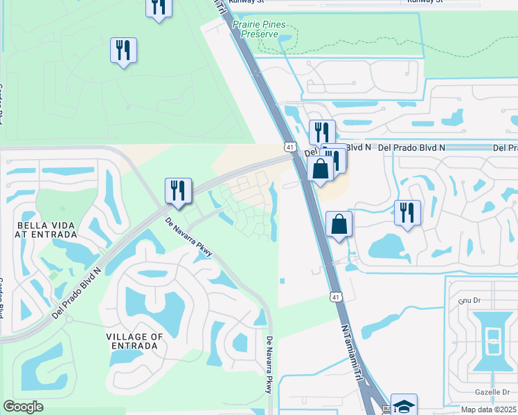 map of restaurants, bars, coffee shops, grocery stores, and more near 2913 Tuscan Drive in Cape Coral