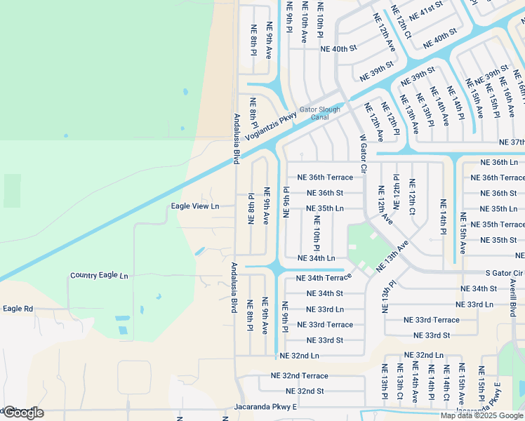 map of restaurants, bars, coffee shops, grocery stores, and more near 3574 Northeast 9th Avenue in Cape Coral